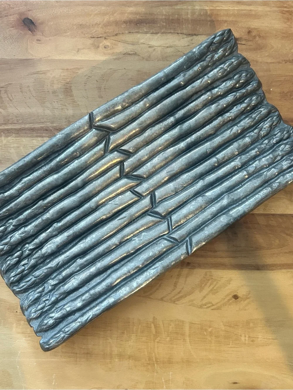Vintage Wilton Co RWP Armetale Asparagus Silver Tone Metal Kitchen Serving Tray